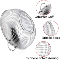 Edelstahl Sieb Set Micro-Perforierte Griffe Spülmaschinenfest