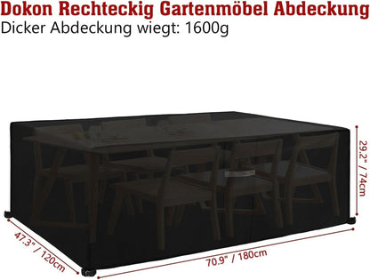 Gartenmöbel Abdeckung 600D Oxford Gewebe Wasserdicht 180x120x74cm