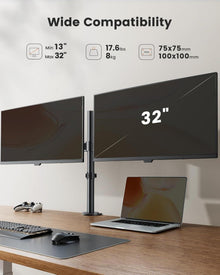 ErGear Monitor Halterung 2 Monitore 13-32 Zoll VESA 75/100