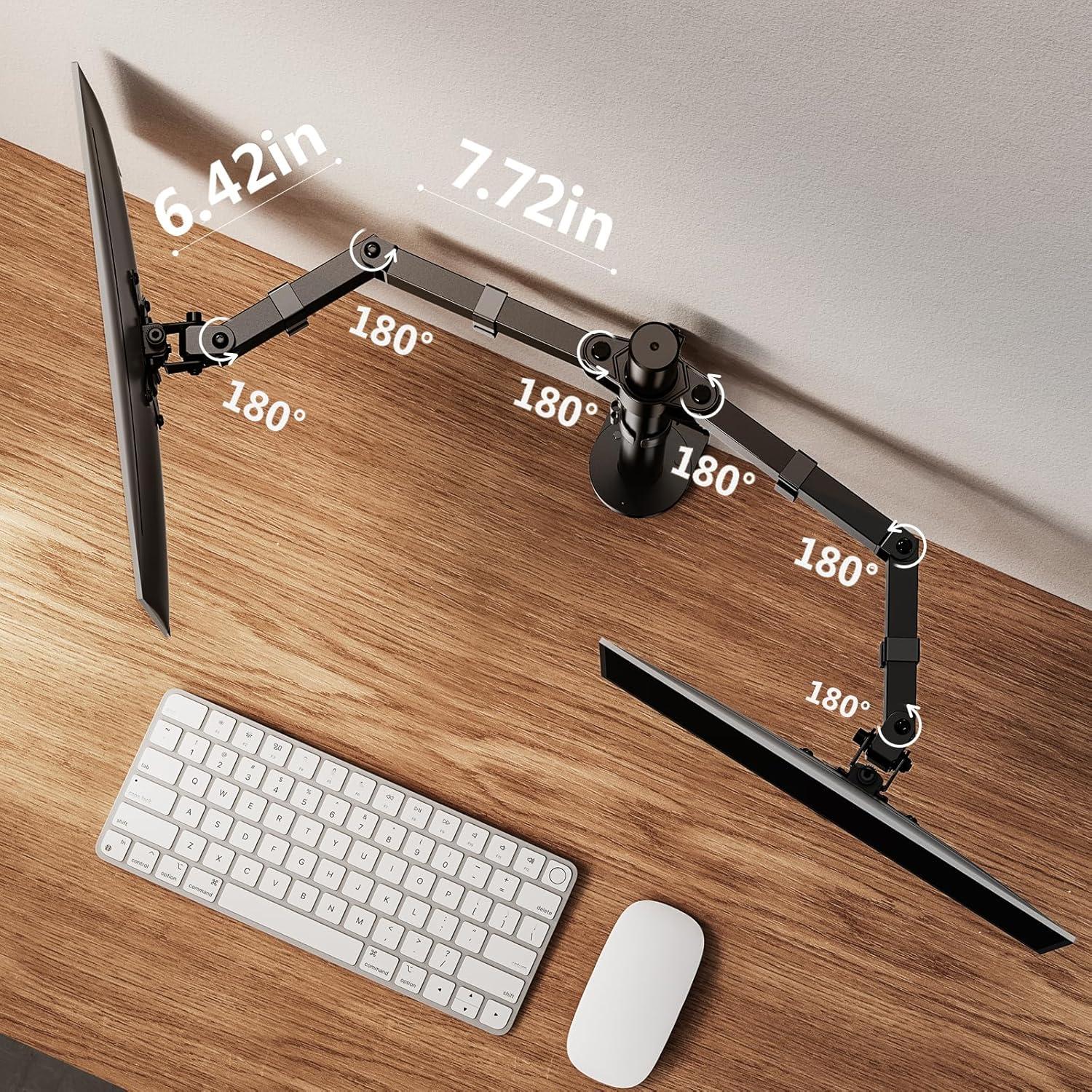 Monitor Halterung für 2 Monitore 13-32 Zoll Höhenverstellbar Neigbar Schwenkbar