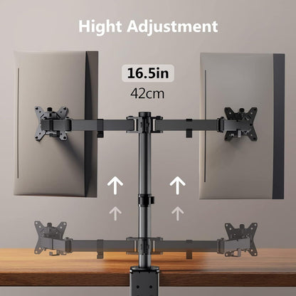 Monitorhalterung 2 Monitore 13-32 Zoll Höhenverstellbar Neigbar