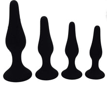 4-teiliges Anal Plug Set mit Starke Saugnapf - Silikon Sexspielzeug