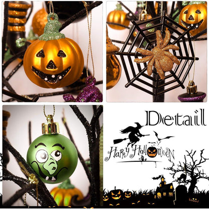 24 Halloween Kugeln Ornamente Freche Deko Baumkugeln