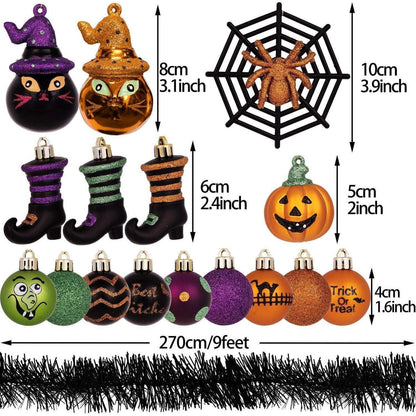 24 Halloween Kugeln Ornamente Freche Deko Baumkugeln