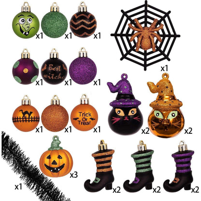 24 Halloween Kugeln Ornamente Freche Deko Baumkugeln