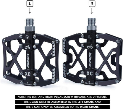 LYCAON Fahrradpedale rutschfest CNC-Alu 3 Kugellager BMX MTB