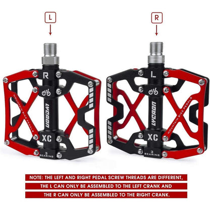 MTB Fahrradpedale CNC Aluminium 3 Lager 9/16" Rot