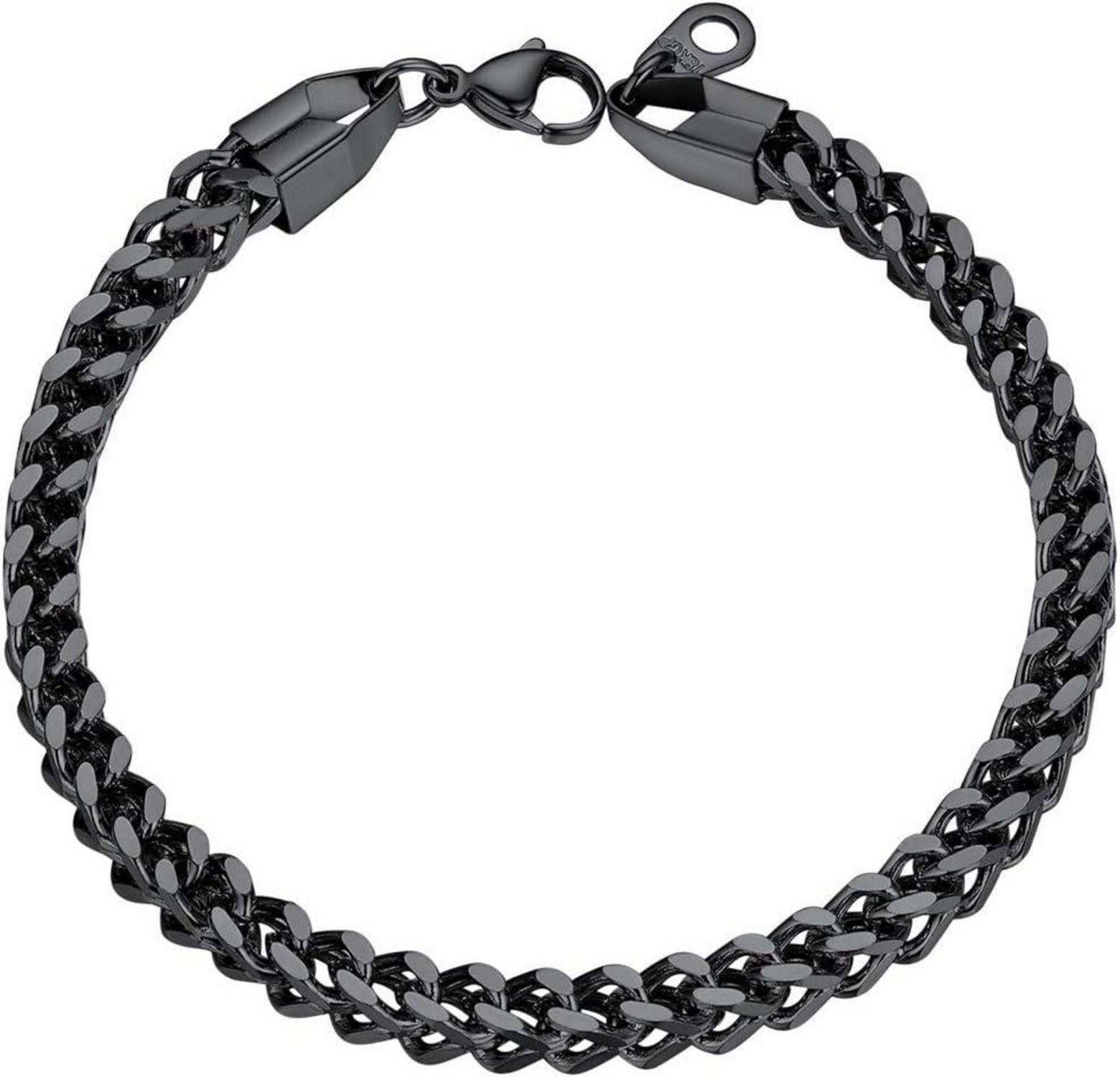 U7 Franco Link Panzerkette Edelstahl Gliederarmband 4,5mm 21cm
