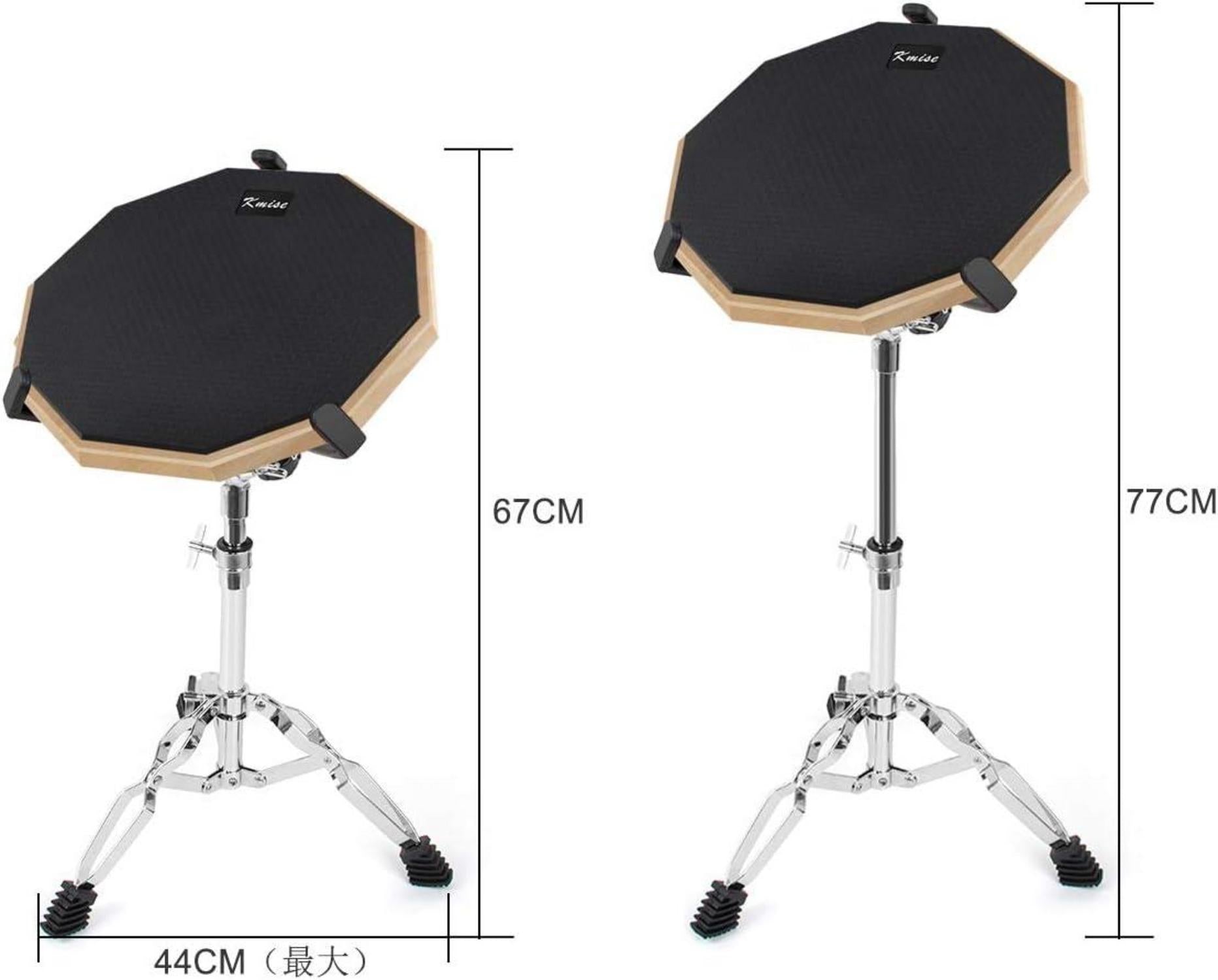 12-Zoll Übungs Drum Pad für Erwachsene Kinder mit Snare Drum Stand und