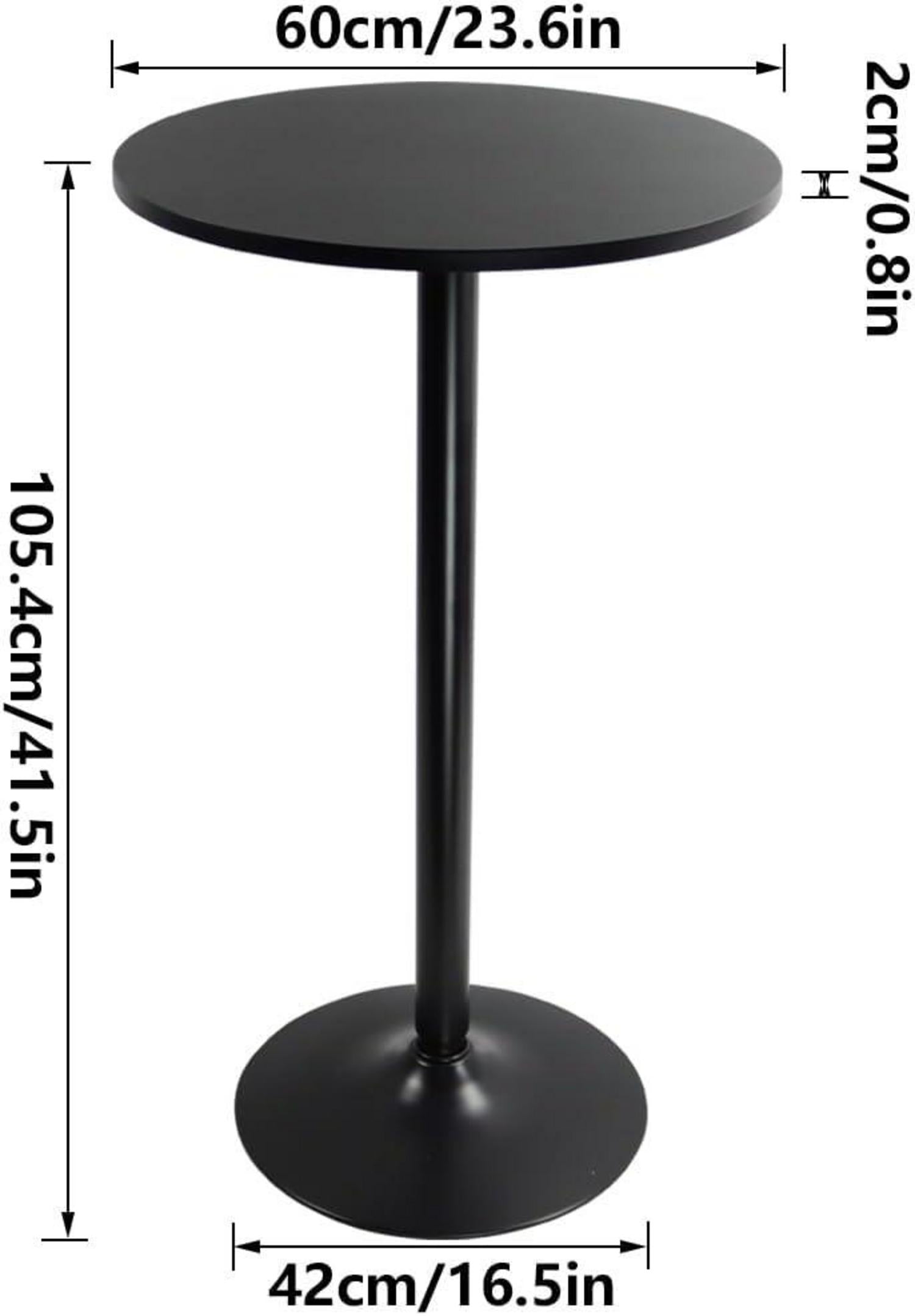 Runder Stehtisch Bartisch Beistelltisch Schwarz 105cm