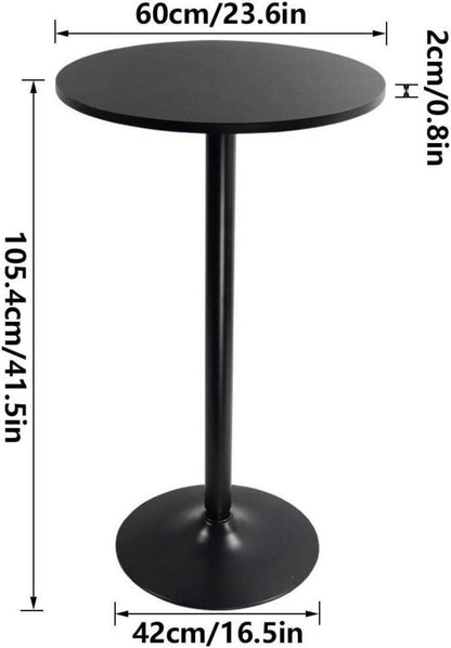 Runder Stehtisch 105 cm Schwarz Bartisch Beistelltisch wasserdicht 60 cm