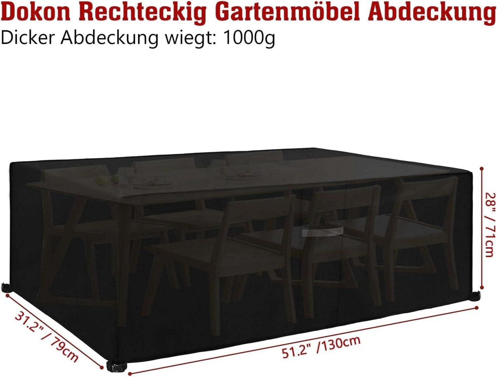 Gartenmöbel Abdeckung Wasserdicht 600D Oxford Gewebe WinterfestUV