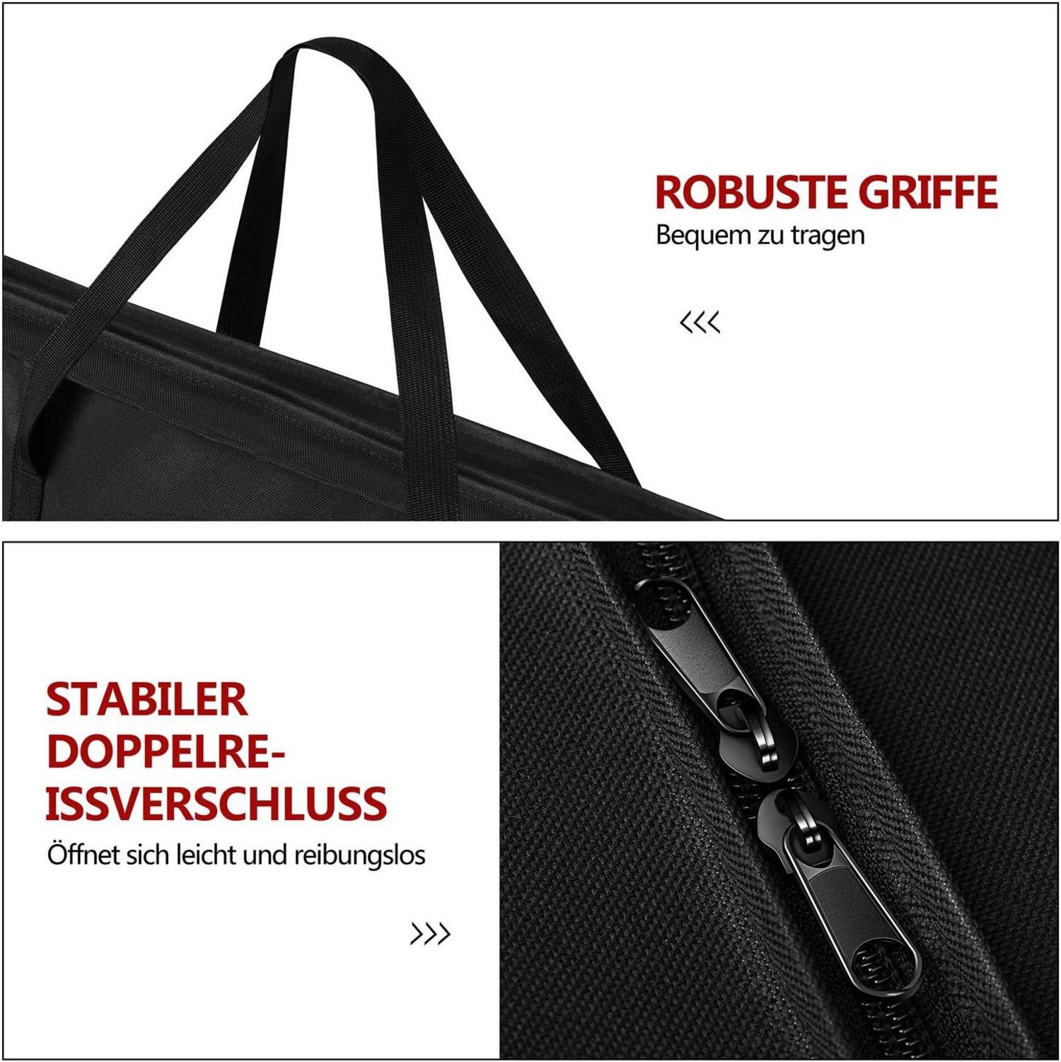 Aufbewahrungstasche für Geschenkpapier - Wasserdichtes & UV-beständiges 600D Oxford-Gewebe - 3 Fächer - 82x13x34cm - Schwarz