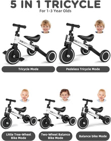 Kinderdreirad Laufrad verstellbarer Sitz 3-in-1 Design