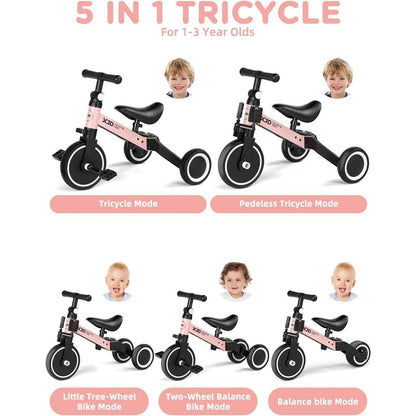 XJD Kinderdreirad Laufrad 4-in-1 für 10-36 Monate Mädchen