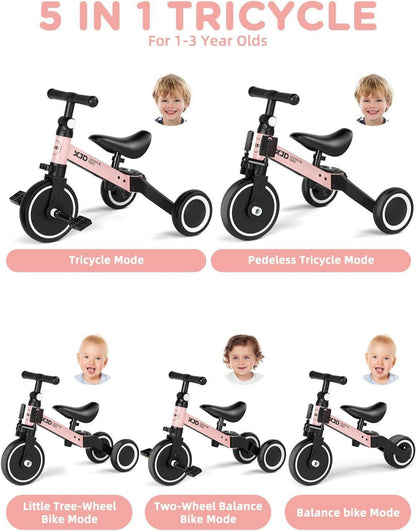 XJD Kinderdreirad Laufrad 4-in-1 für 10-36 Monate Mädchen