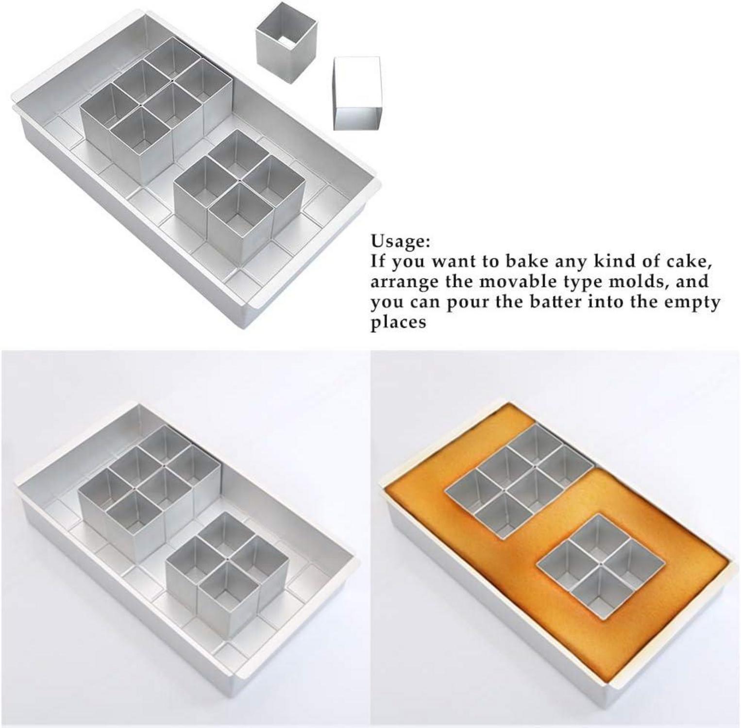 TIMESETL Aluminium Backformen Kuchenform verstellbar für Buchstaben Zahlen DIY