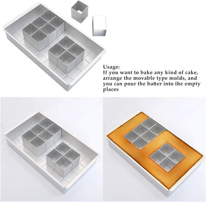 TIMESETL Aluminium Backformen Kuchenform verstellbar für Buchstaben Zahlen DIY