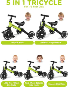 Kinderdreirad Laufrad mit Verstellbarem Sitz und