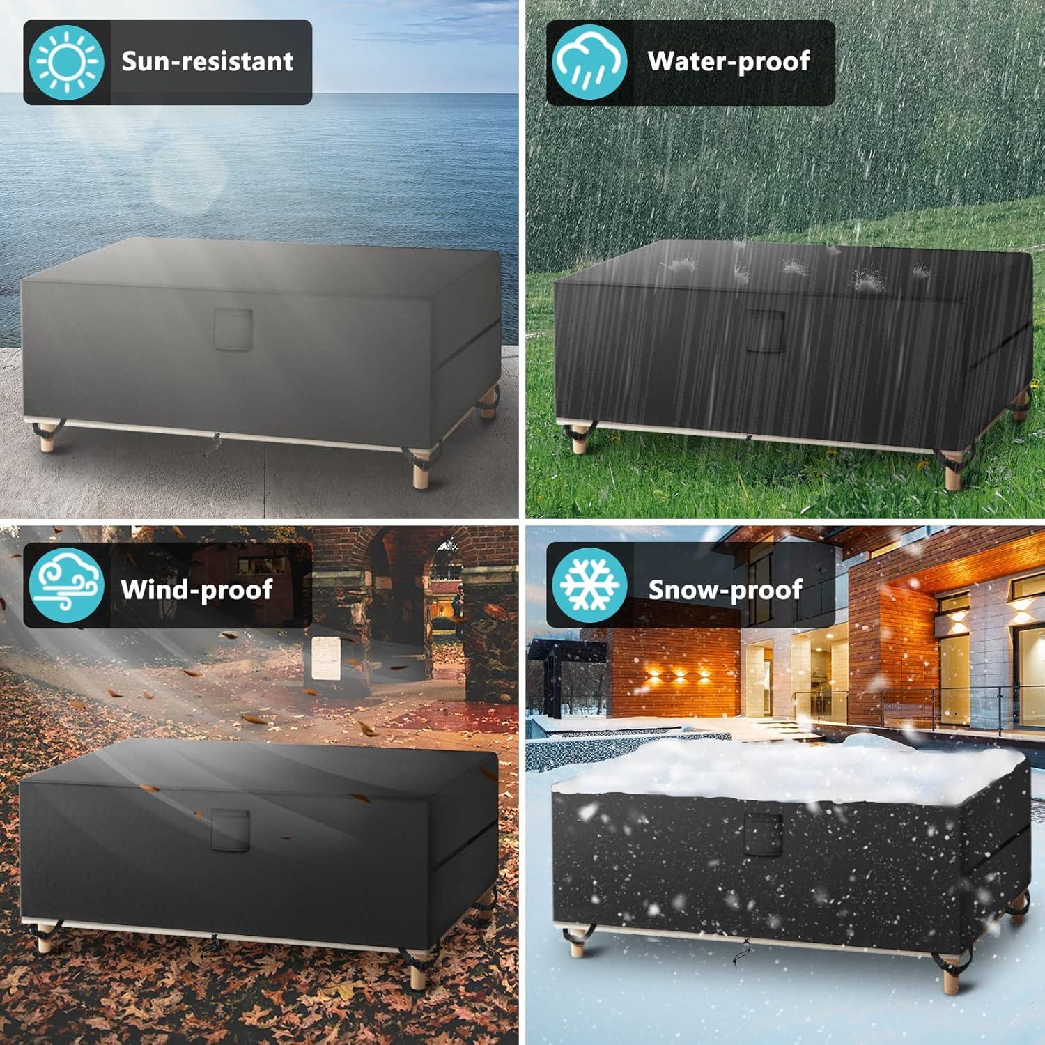SIRUITON Abdeckung Gartenmöbel Belüftungsöffnungen Wasserdicht Schwarz