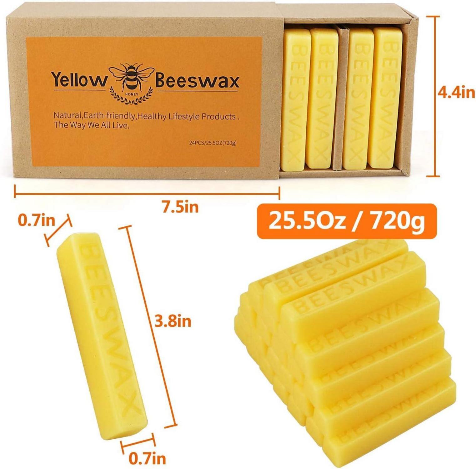 Bienenwachs 720g Packung mit 24 Blöcken für Kosmetik, DIY-Kerzen
