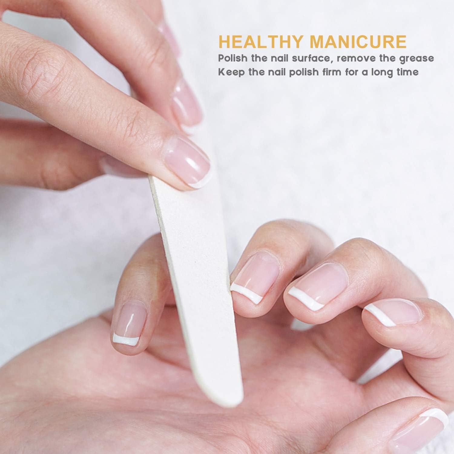 50 Profi Nagelfeilen 100/180 Weiß Trapez Nägel Feilen für Nagelstudio & Heimgebrauch