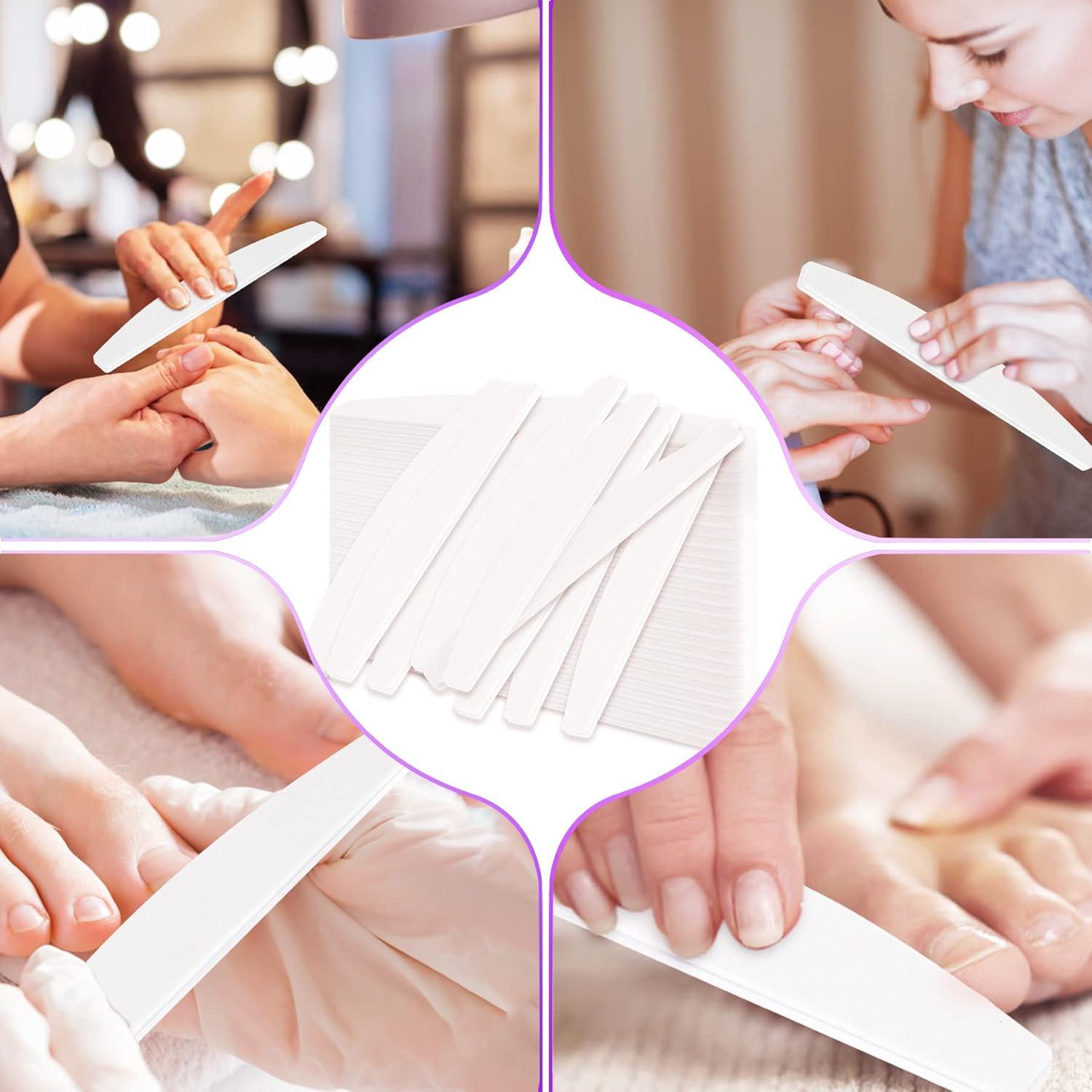 50 Profi Nagelfeilen 100/180 Weiß Trapez Nägel Feilen für Nagelstudio & Heimgebrauch