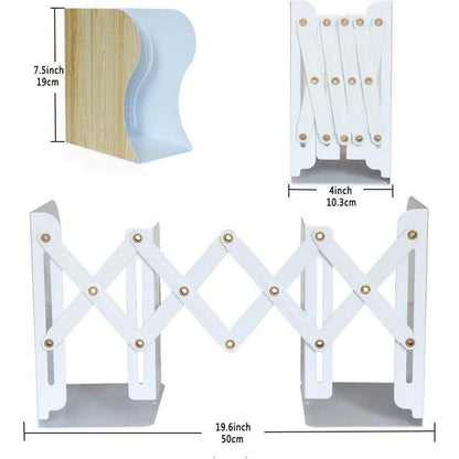 Qualsen Buchstütze Verstellbar Metall Kinder Bücherhalter