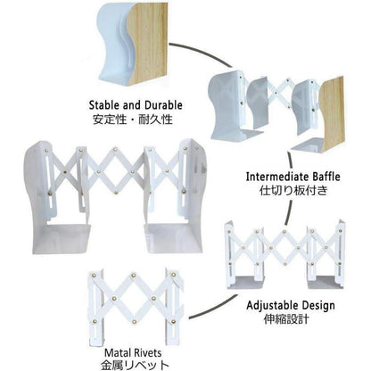 Qualsen Buchstütze Verstellbar Metall Kinder Bücherhalter