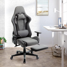 Ergonomischer Gaming Stuhl mit Fußstütze und Lendenkissen in