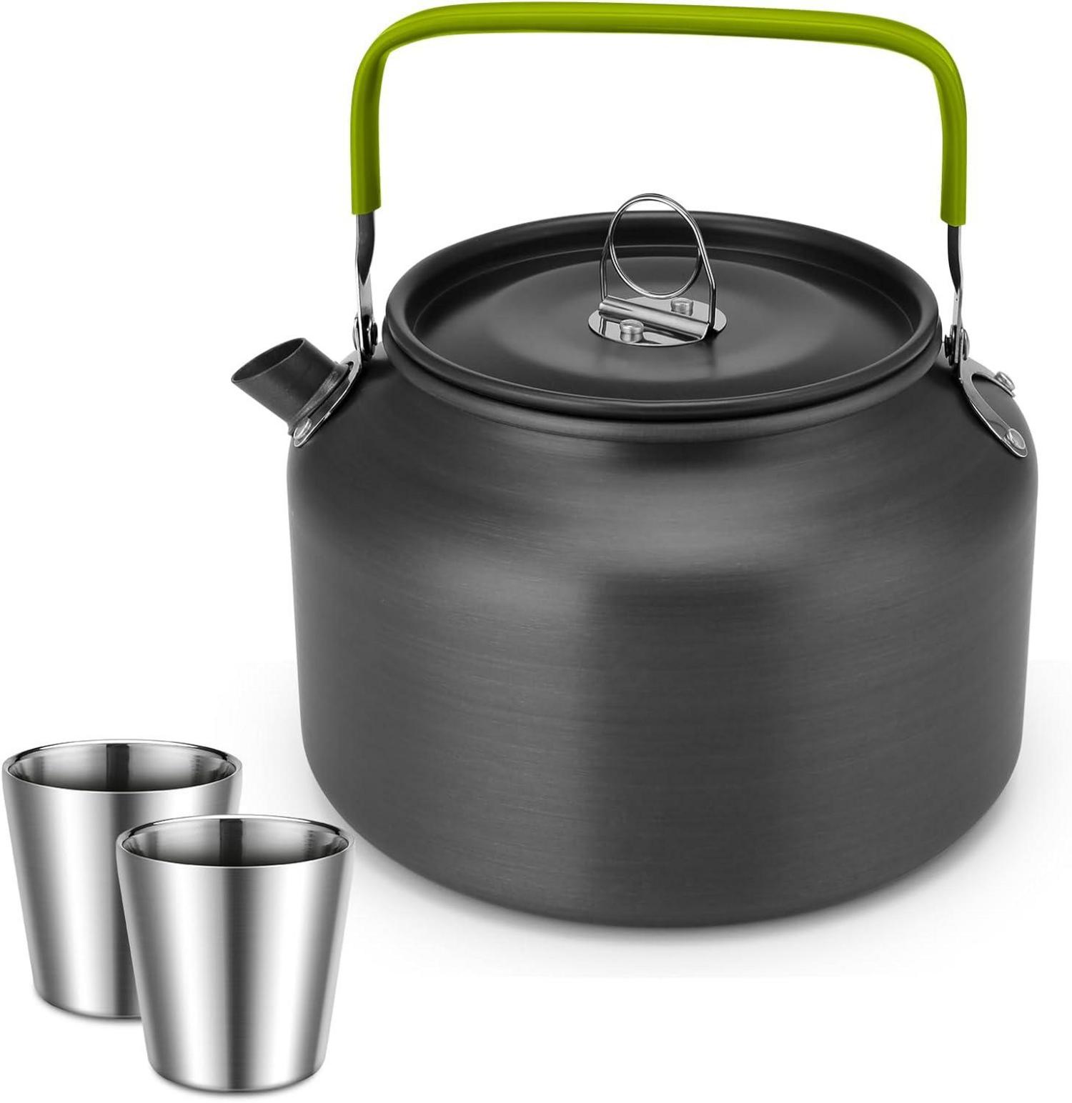Kaffeekanne Teekessel Edelstahl Outdoor Set 1.8L Handtuch
