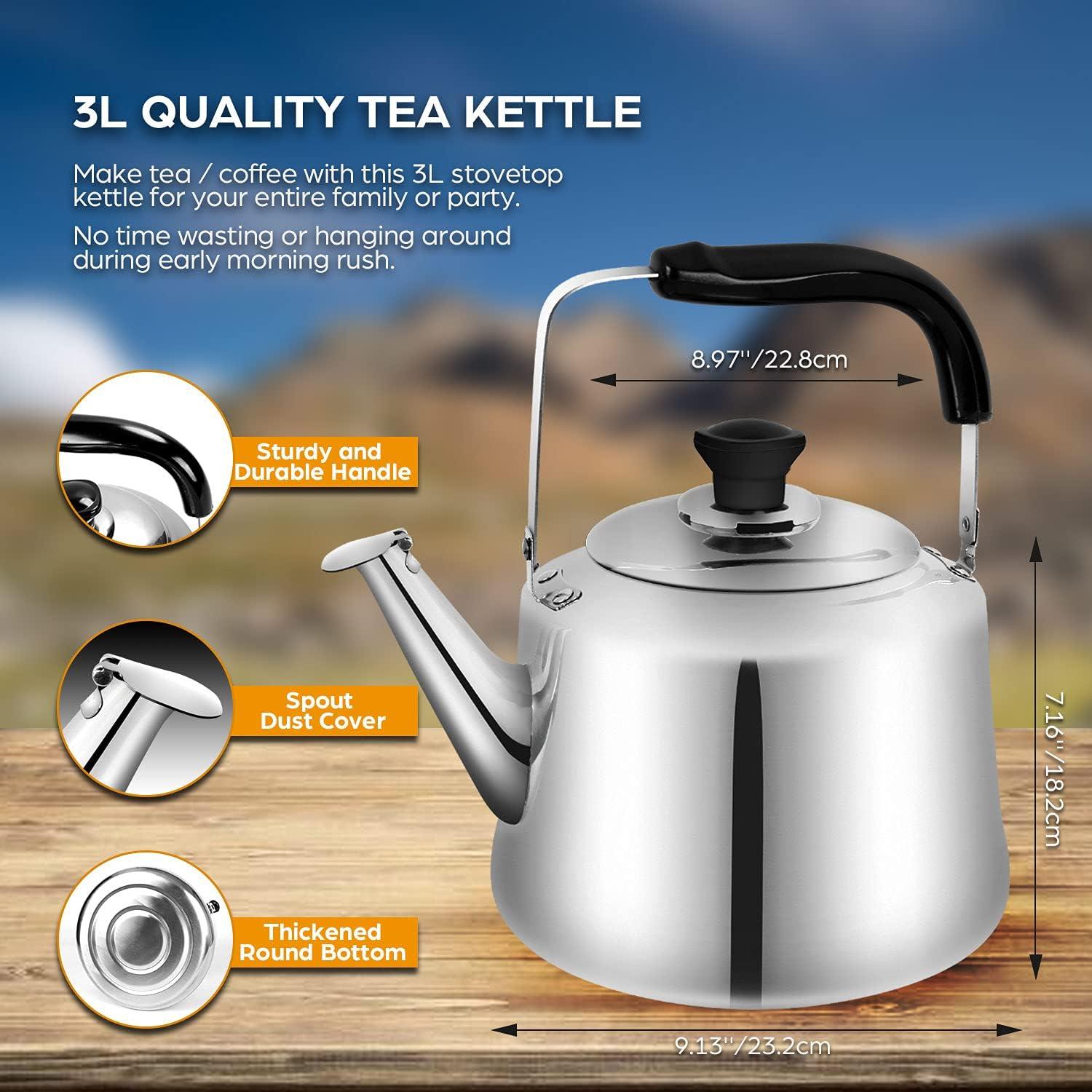 Camping Wasserkocher 3L Kaffeekanne Edelstahlbecher Set