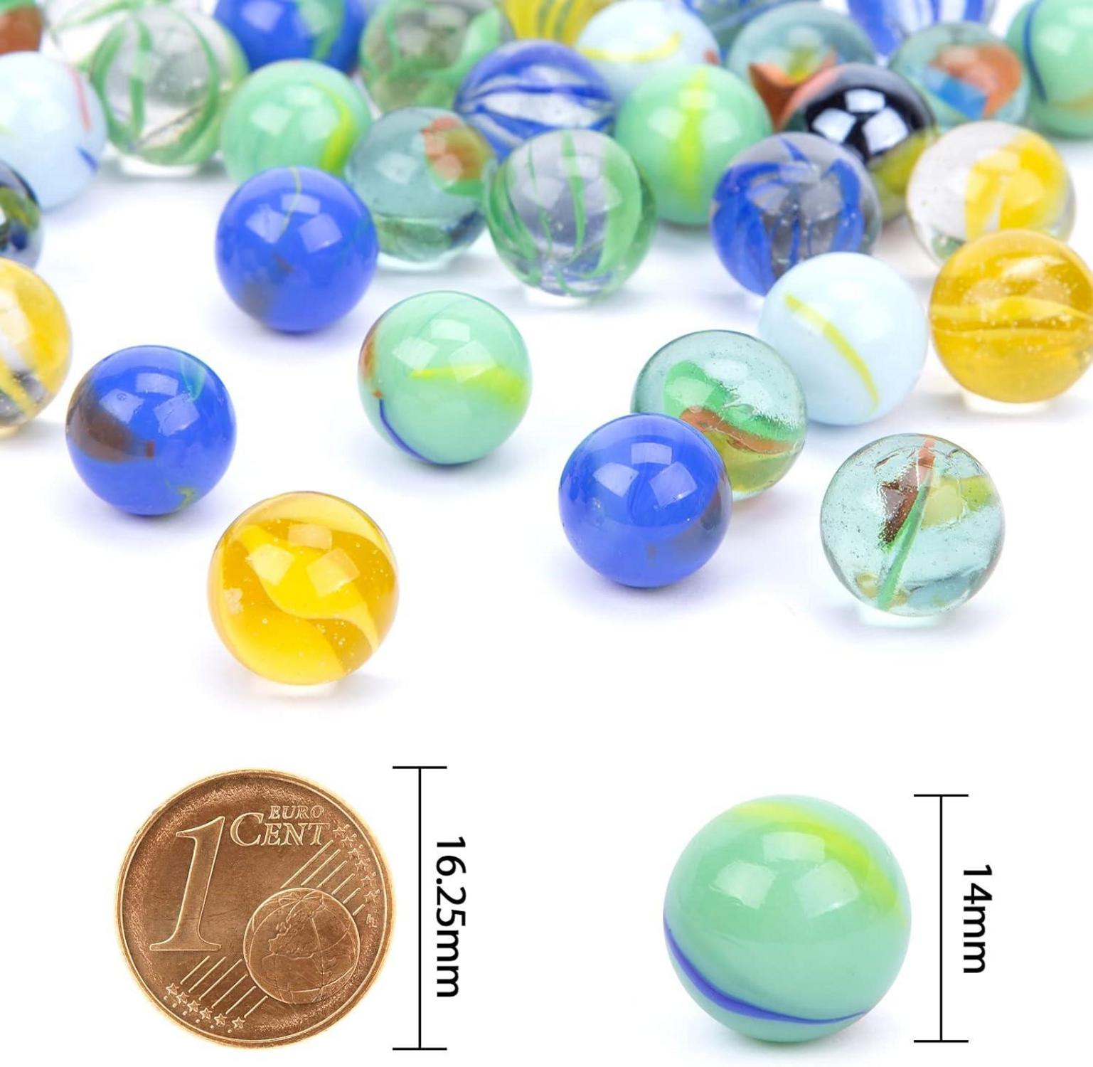80 Stück 15mm Bunte Glasmurmeln Kinder Murmelspiel