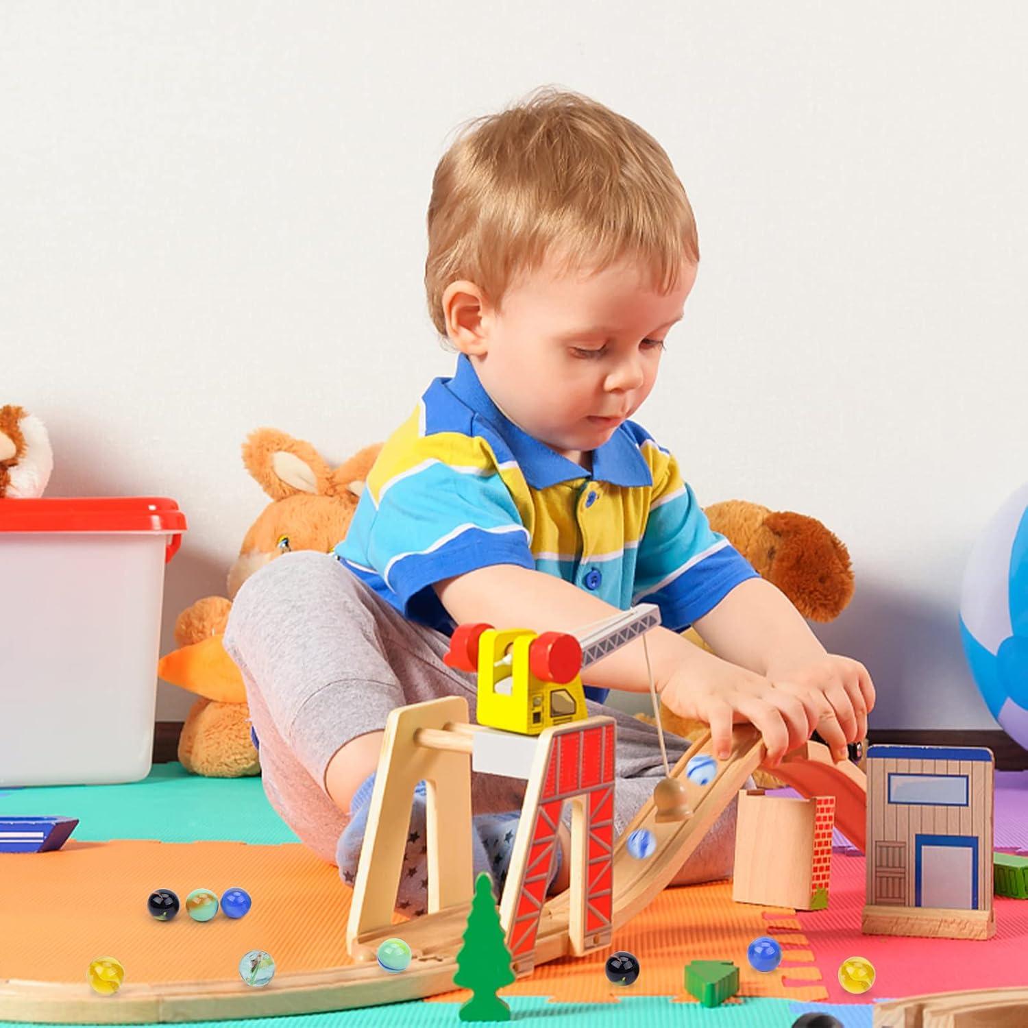 Glasmurmeln 80 Stück Kinder Murmelspiel Bunte Murmeln 15mm