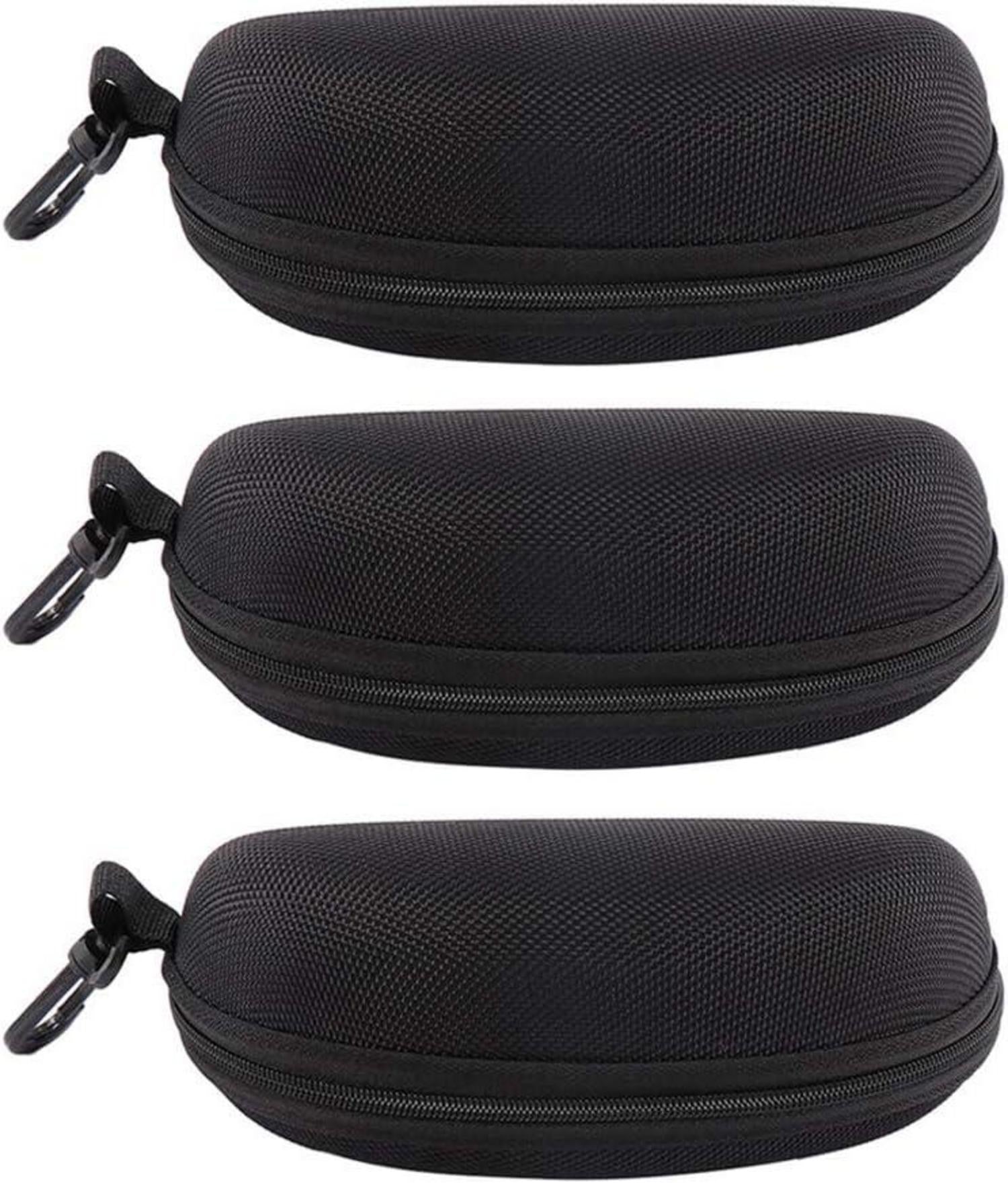 3 Stück Sonnenbrille Brillenetui Hartschale Reißverschluss Gürtelclip