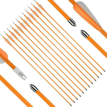 Huntingdoor 12 Stück Fiberglaspfeile 28/26 Zoll Bogen Pfeile