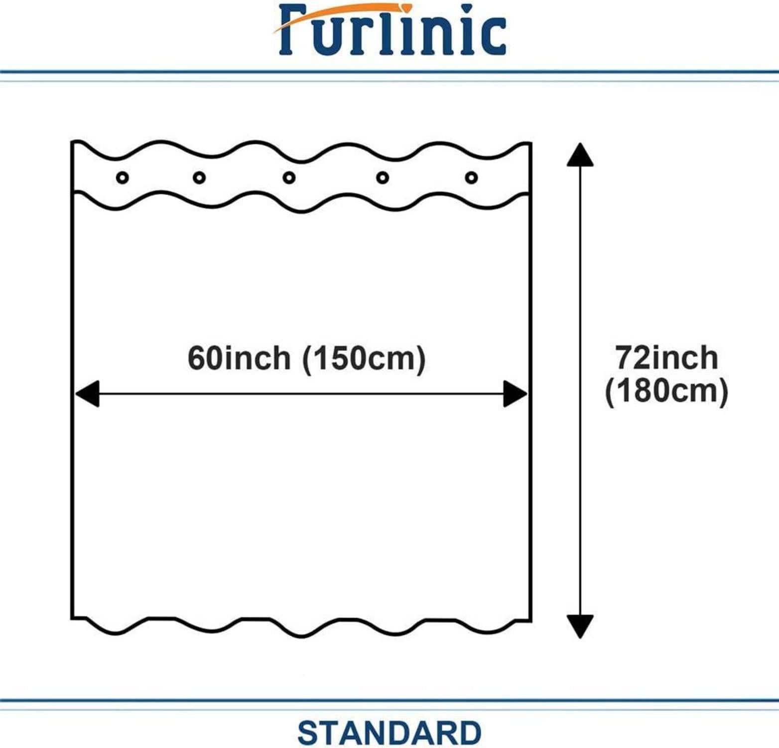 Schmaler Duschvorhang Polyester Stoff wasserabweisend 150x180cm
