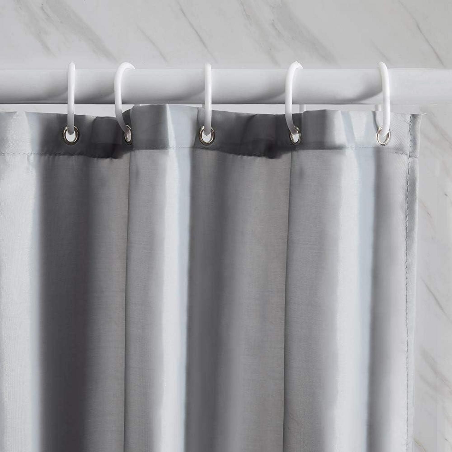 Schmaler Duschvorhang Polyester grau wasserabweisend 150x180 cm