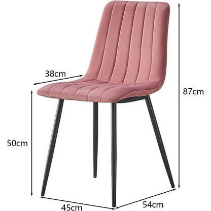 Samt Esszimmerstühle Set 2 - Rosa Küche Wohnzimmer Stühle