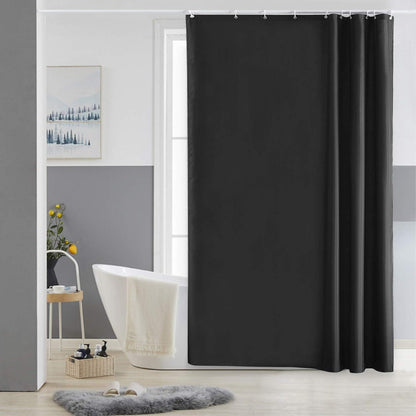 Schmaler Duschvorhang aus schimmelresistentem Polyester, Schwarz