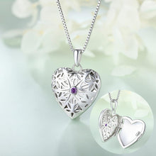 925 Sterling Silber Herzfoto Medaillon Kette Damen - Vintage