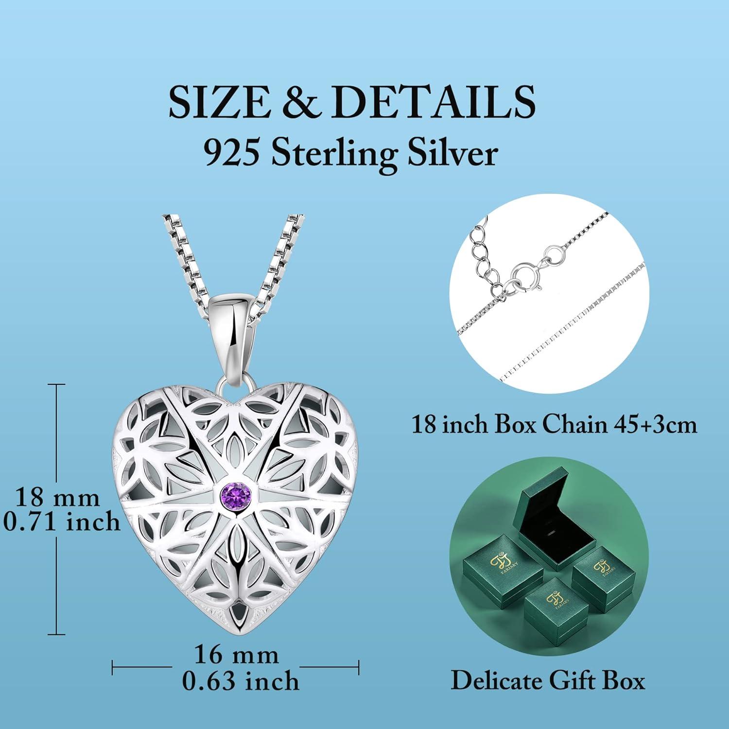 Foto Medaillon Kette Silber Herz Anhänger Halskette Damen Vintage Geschenk
