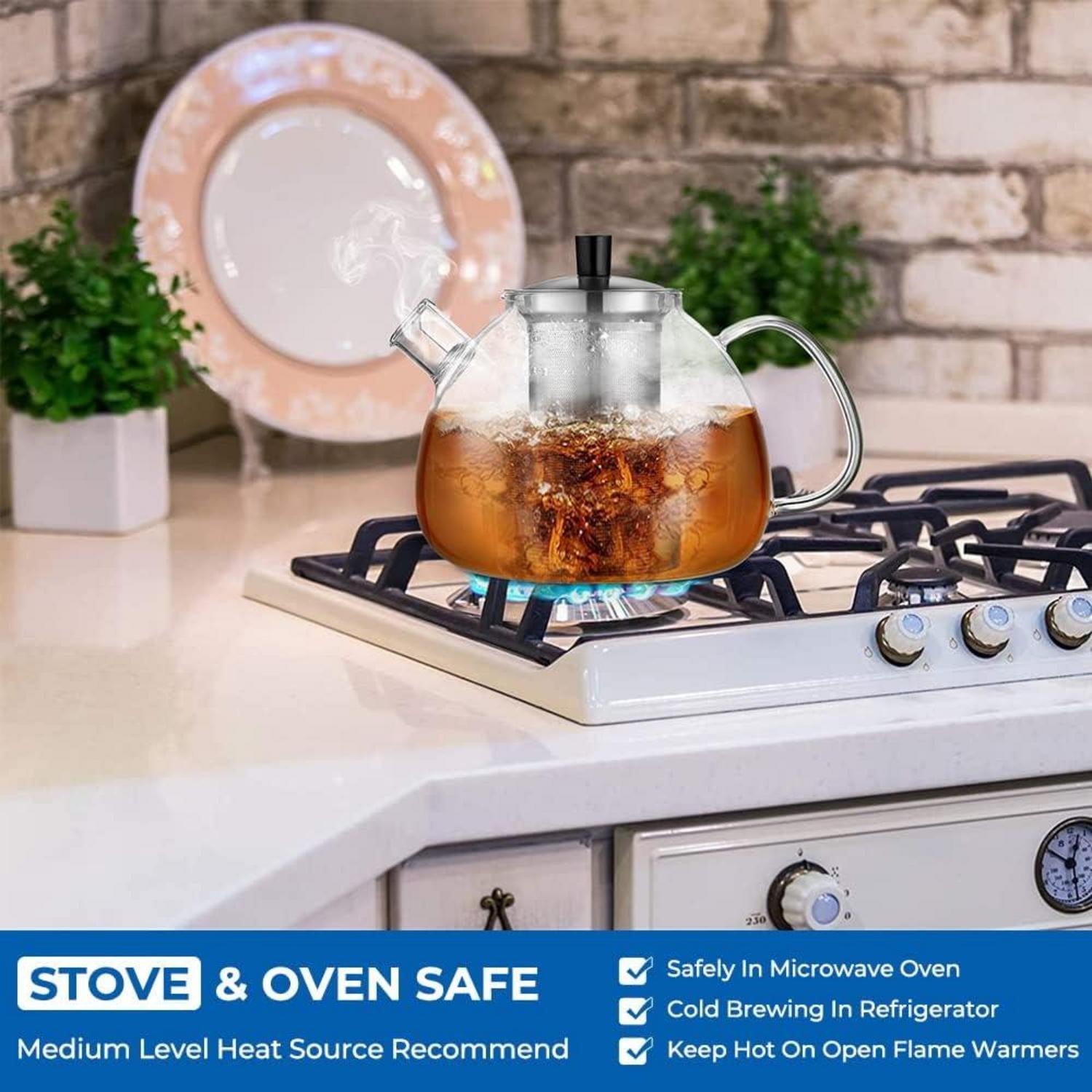 ecooe 2000ml Teekanne Glas Borosilikat Teebereiter