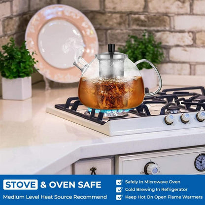 ecooe 2000ml Teekanne Glas Borosilikat Teebereiter