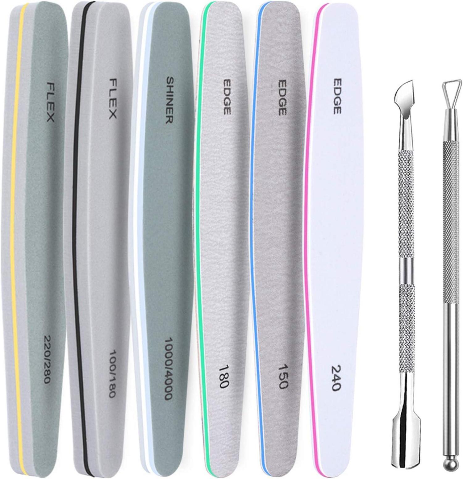 Profi Nagelfeile Set mit Nagelhautschieber, 6-teilig