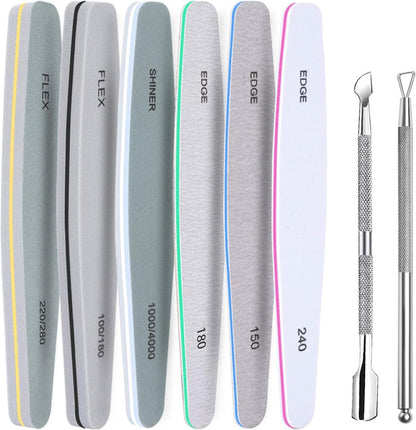 Profi Nagelfeile Set mit Nagelhautschieber, 6-teilig