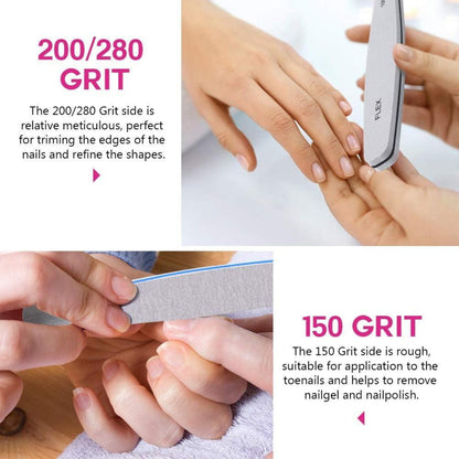 Nagelfeile Set 6 Stücke Profi Nägel Edelstahl Nagelhautschieber Feilen Gelnägel Maniküre