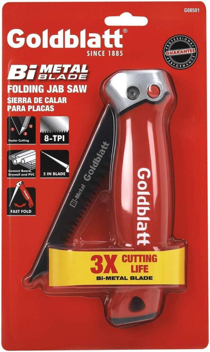 Goldblatt Klappsäge 310mm Trockenbau Handsäge TPI 3 Schneidkanten, Sicherheitsschloss