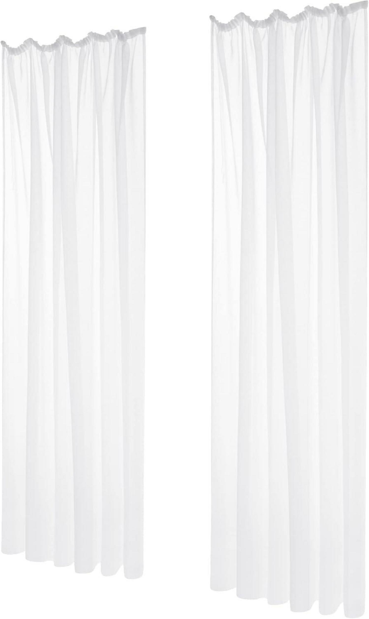 Deconovo Transparente Voile Gardinen 175x140cm Weiß 2er Set