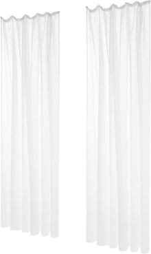 Deconovo Transparente Voile Gardinen 175x140cm Weiß 2er Set